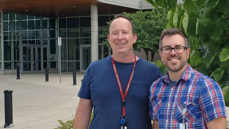 Occupational therapists pose for a photo standing outside a St. Joseph's building.