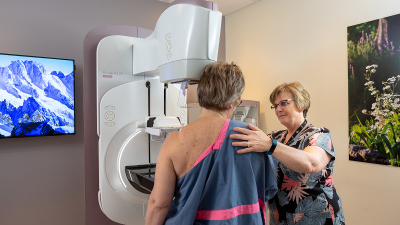 patient undergoing breast screening