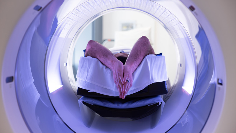 patient in PET/CT machine