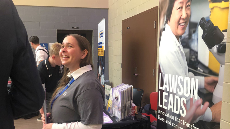 Taryn Sendzik at Lawson Leads display