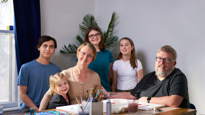 Tiffany (centre) and her family from (left back) Christian, Karyss, Londyn and from (left front) Spencer and Sean