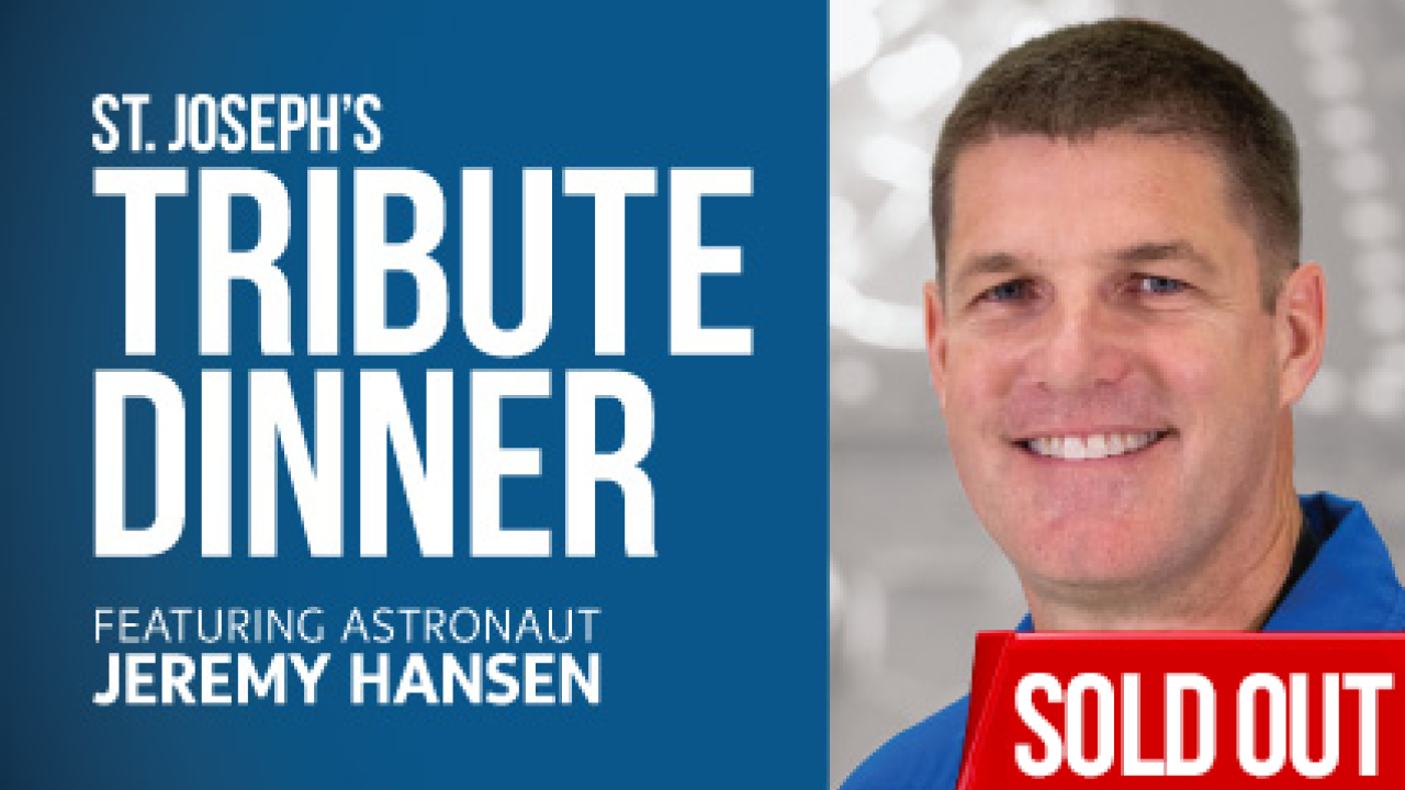 Astronaut Jeremy Hansen featured on a Tribute Dinner poster