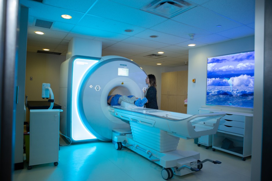 A patient undergoes an MRI at St. Joseph's Hospital.