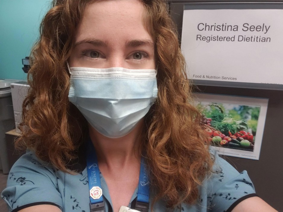 Christina Seely behind the mask