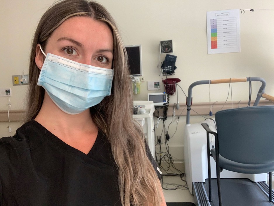 Makayla Huffman behind the mask