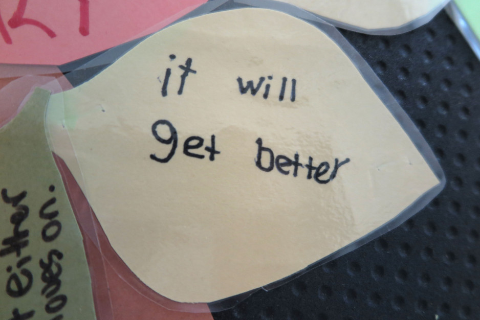 Message reads: It will get better