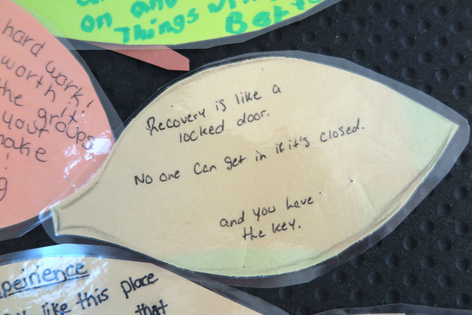 Message reads: Recovery is like a locked door. No one can get in when it's closed, and you have the key.