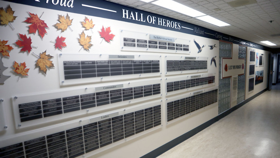 Hall of Heroes donor recognition wall