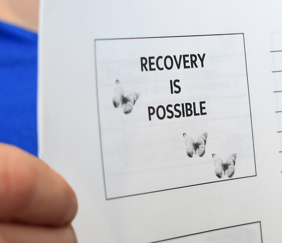 page from educational resource that says, "Recovery is possible."