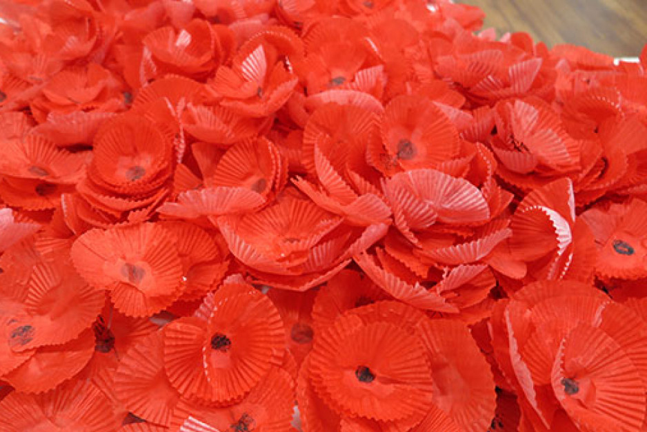poppies made with red cupcake holders