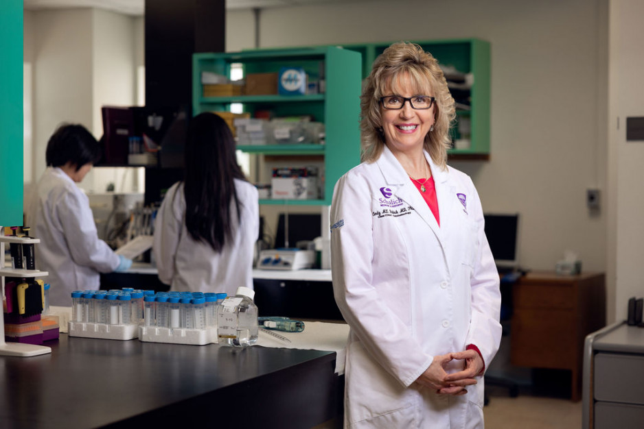Dr. Cindy Hutnik in a research lab
