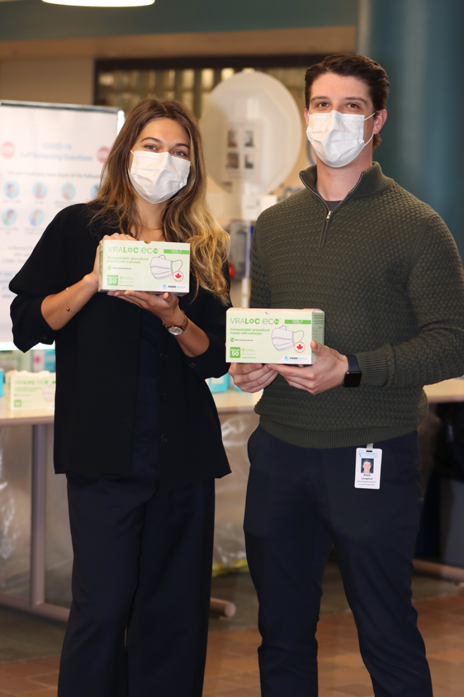 Naomi and Chris with eco friendly masks