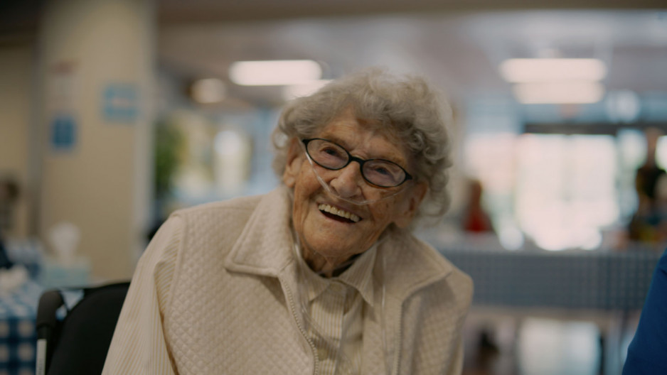 happy elderly woman
