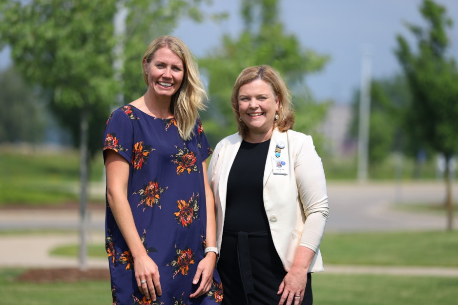 Natasha Thuemler, Indwell’s Regional Manager (left) and Jodi Younger, St. Joseph’s Vice President of Quality and Patient Care.