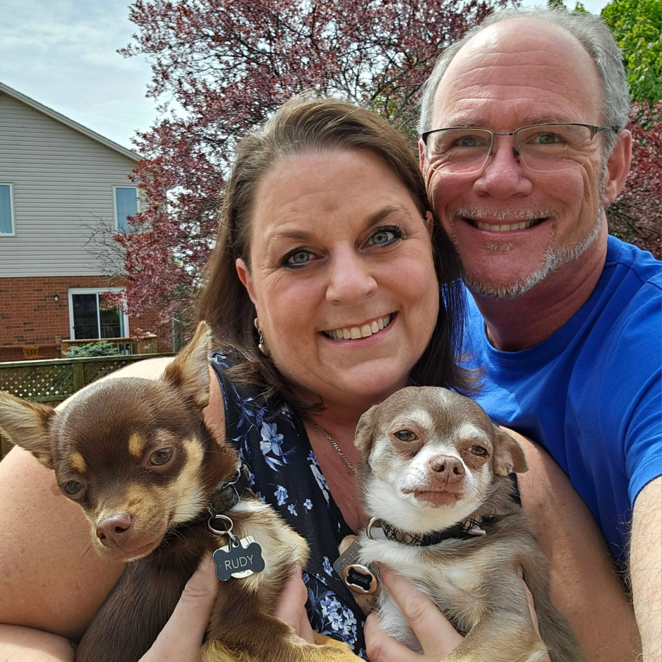 Debbie and Bob Grant with their two dogs