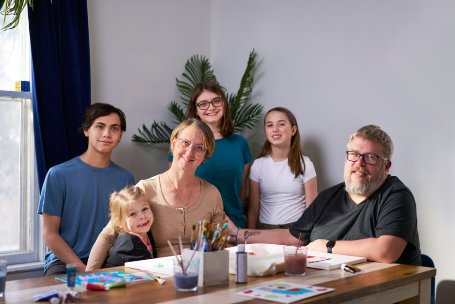 Tiffany (centre) and her family from (left back) Christian, Karyss, Londyn and from (left front) Spencer and Sean
