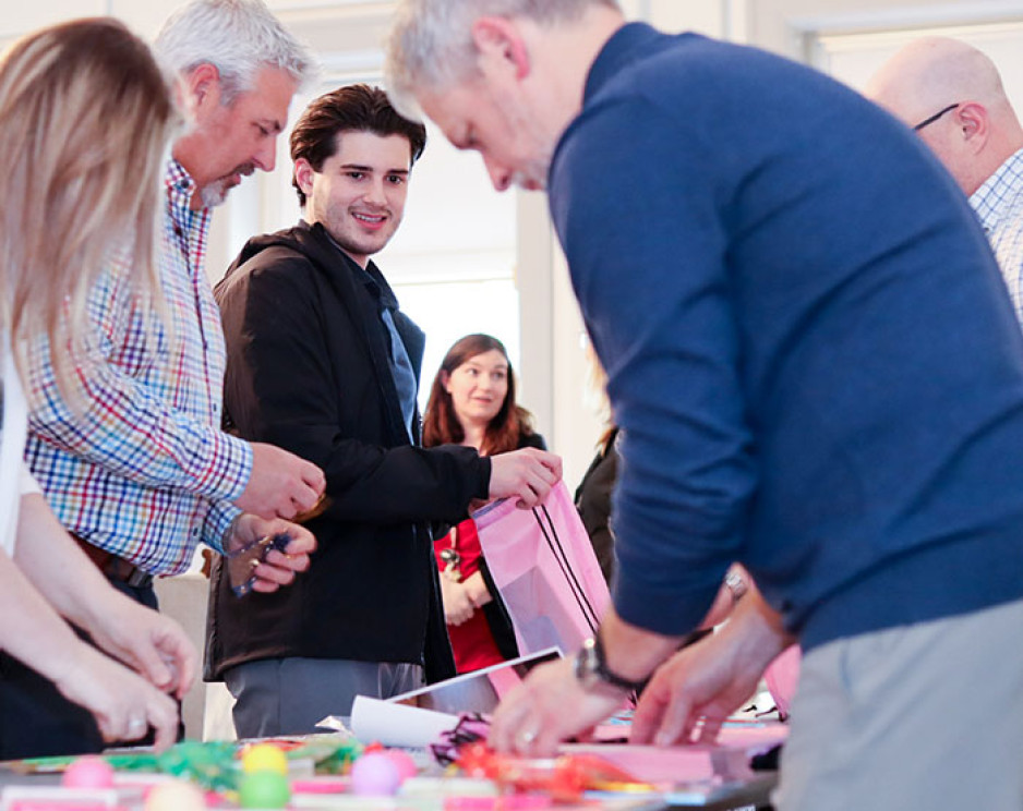 WSC workers assembling packages