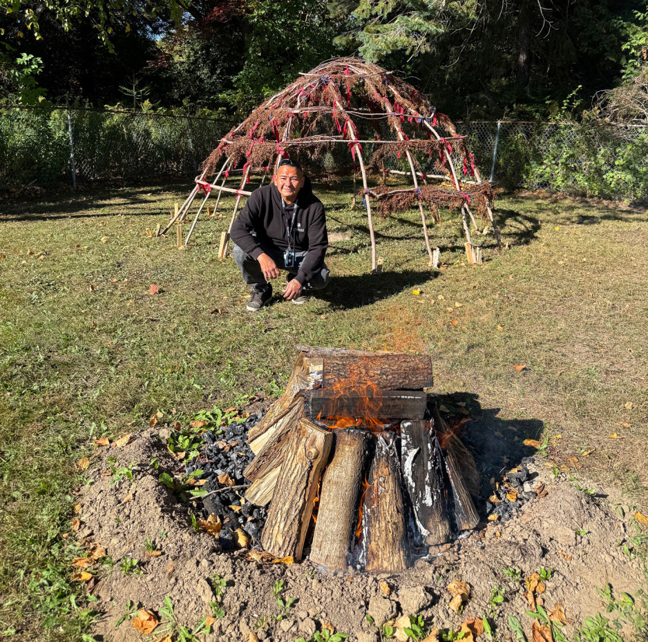 Derek Snake and the sweat lodge at Southwest