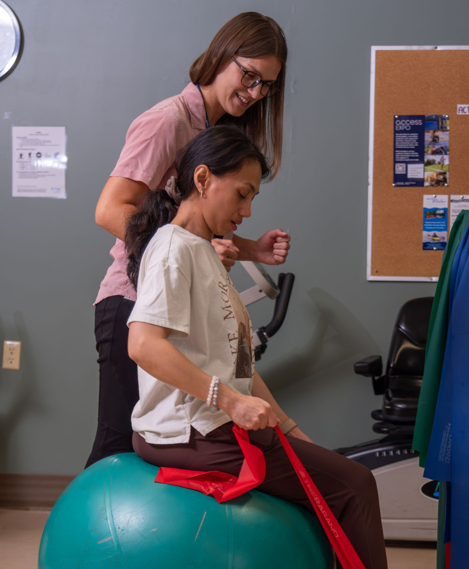 rehab patient in gym
