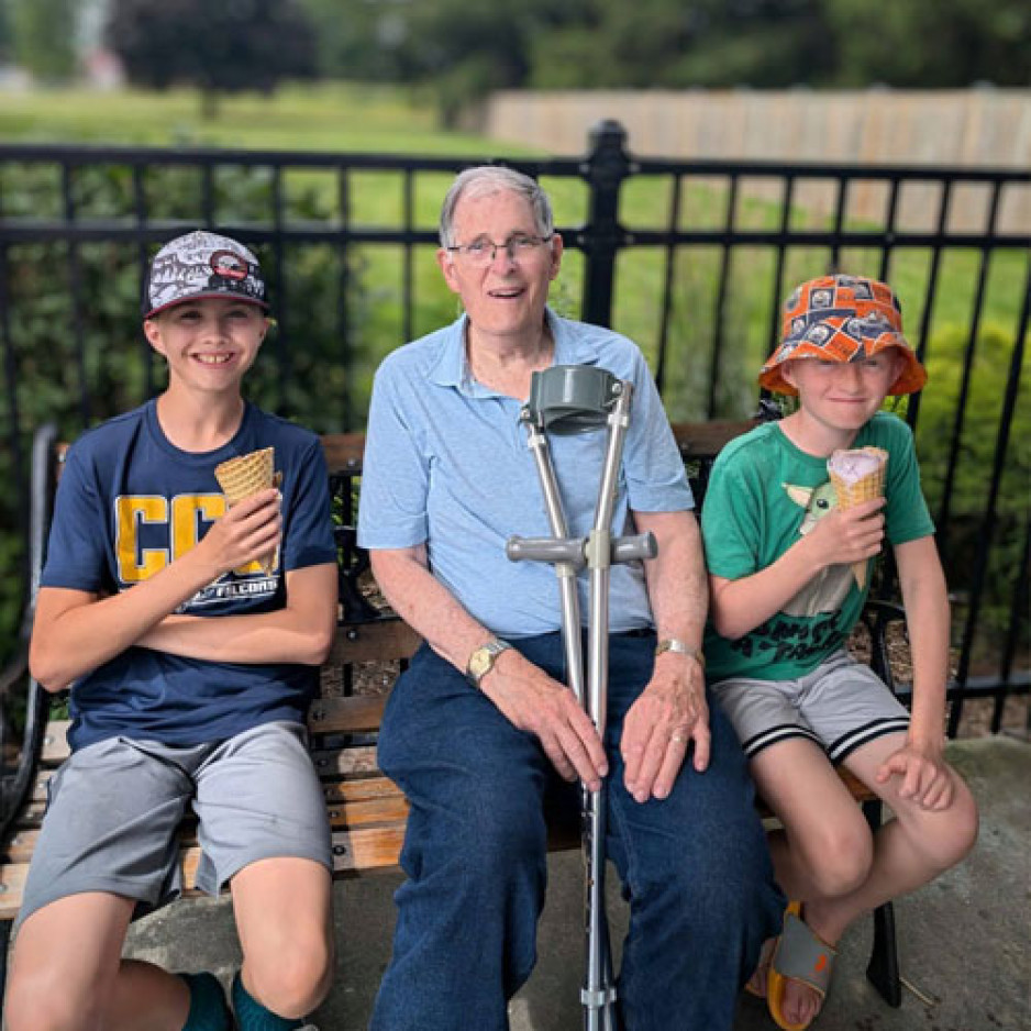 Bill Thompson with two of his grandchildren