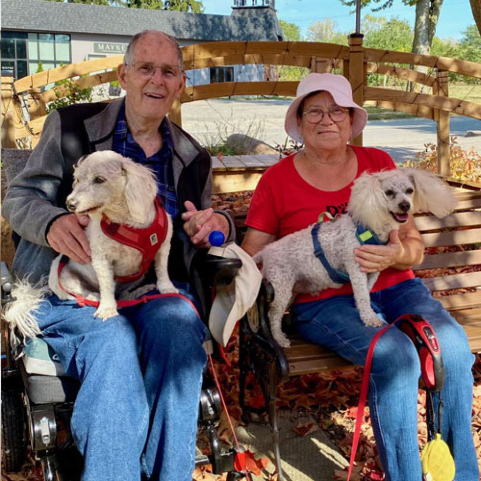 Bill and Linda with their dogs Tanner and Tilley