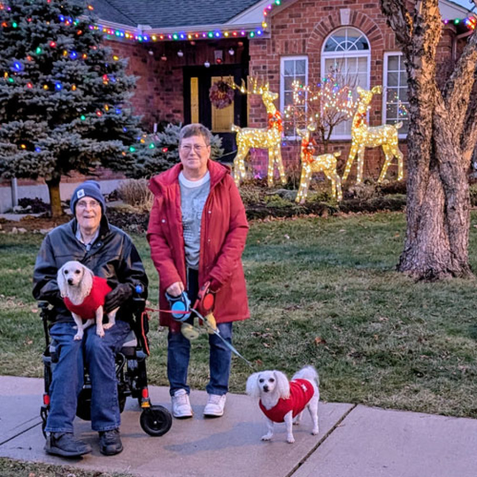Bill and Linda at Christmas time