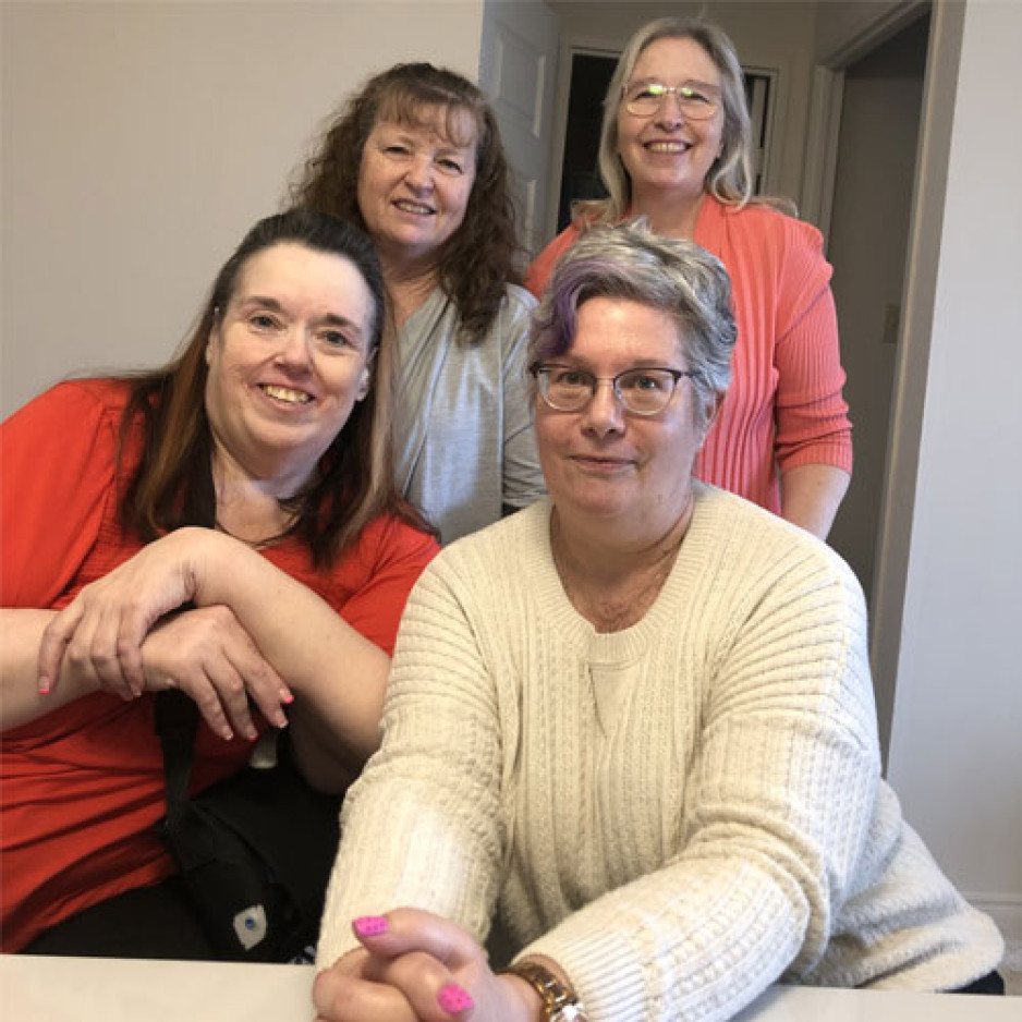 Doris with three of her friends from high school