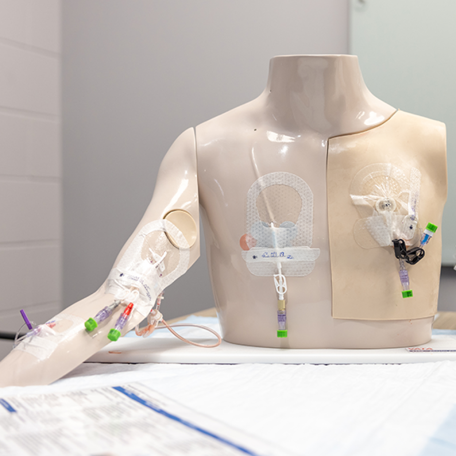 A medical mannequin used for the simulations