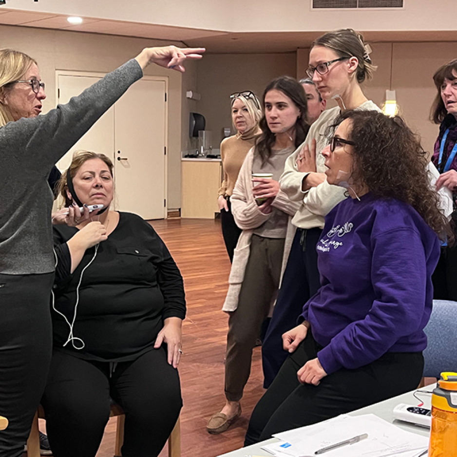 Speech Pathology Team and Staff in a training session