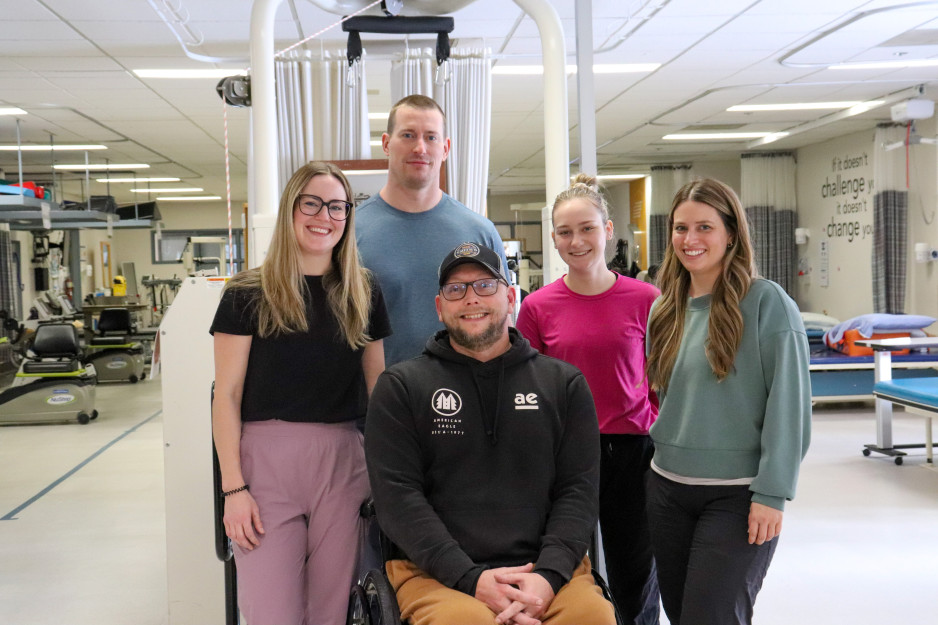 Chris Smith and a team of physiotherapists in the rehab gym
