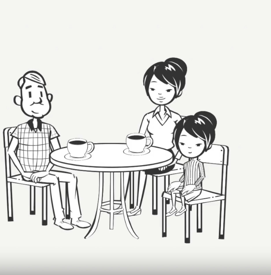 family at dinner table