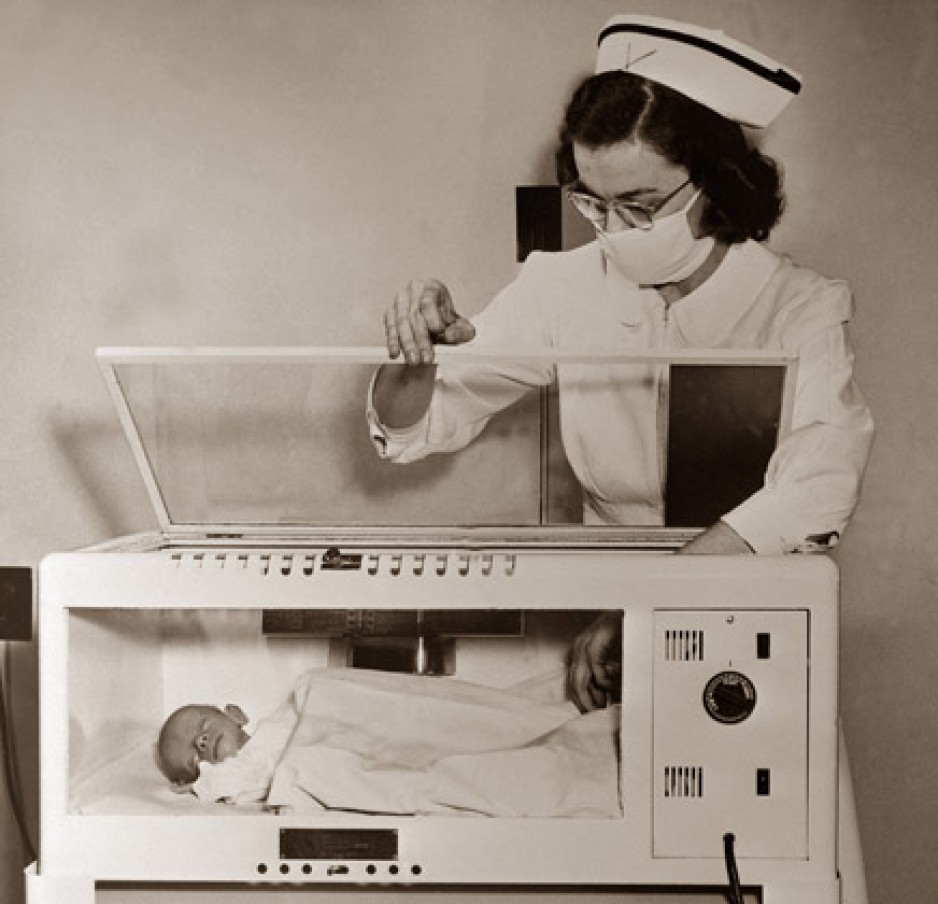 incubator with baby