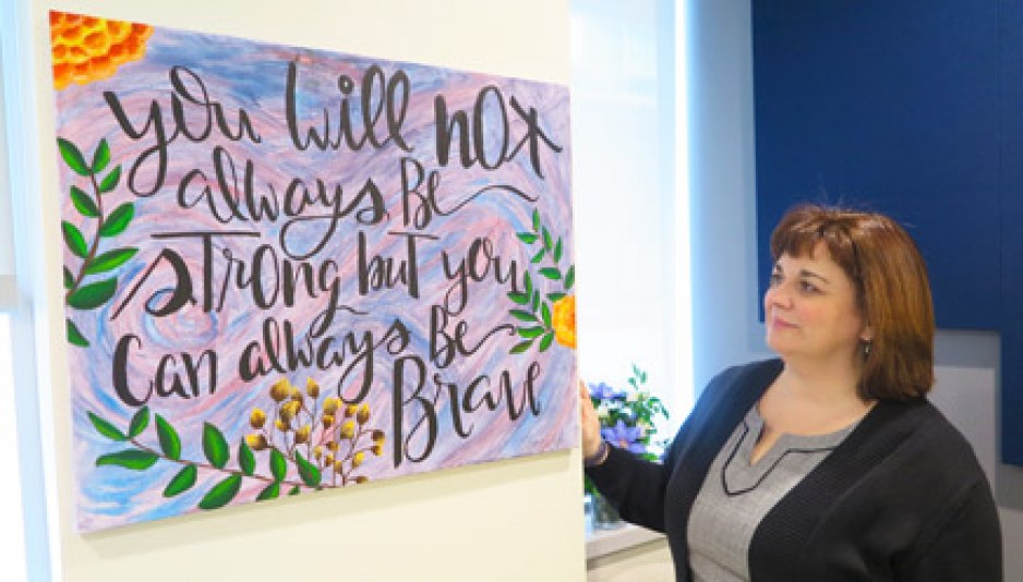 Dr. Sandra Northcott with painting