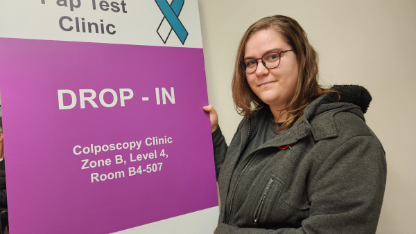 Pop up pap drop-in clinic sign