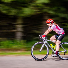 cyclist at full speed