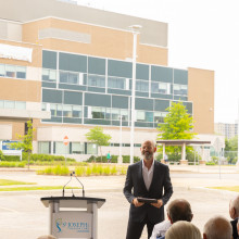 Ryan Finch at the podium