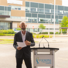 Ryan Finch at the podium