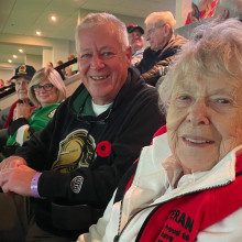 Helen Anderson watching the London Knights game