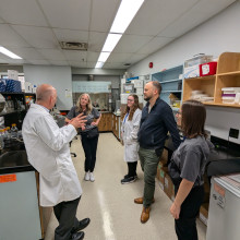 research open house group visiting lab