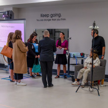 crowd at research openhouse
