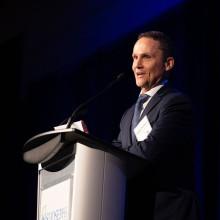 Gordon Thompson at the podium