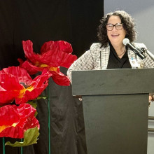 Sandy Jansen, Vice President of Patient Care and Risk Management at St. Joseph's Health Care London, commends staff at the Operational Stress Injury (OSI) Clinic for their dedication to veterans.