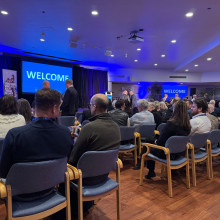 crowd at WSIB grant announcement event held at Parkwood Institute
