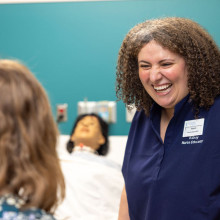 Nurse with curly hair
