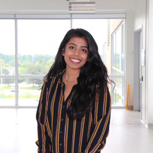 Romaisa Pervez in hallway