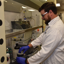 Dr. Hicks in the lab