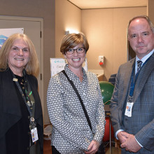 Dr. Cheryl Forchuk. MP Karen Vecchio and Roy Butler at PIR Open House