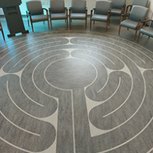 Photo of indoor labyrinth at Southwest Centre