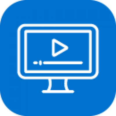 video icon of screen with video play button symbol